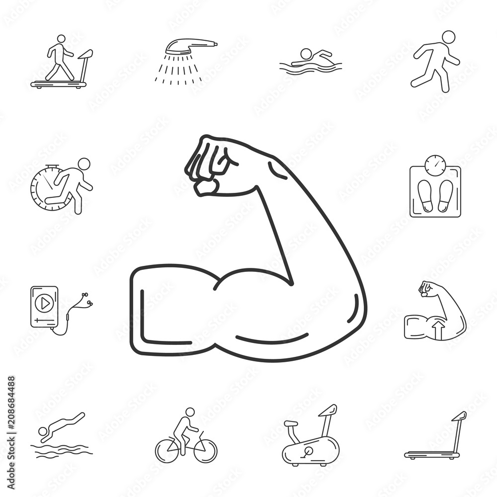 Muscle icon. Simple element illustration. Muscle symbol design from Gym and Health collection set. Can be used for web and mobile Muscle icon. Simple element illustration. Muscle symbol design from Gym and Health collection set. Can be used for web and mobile