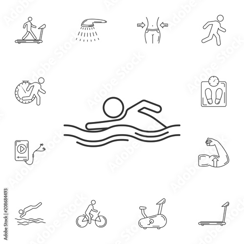 Swimming icon. Simple element illustration. Swimming symbol design from Gym and Health collection set. Can be used for web and mobile