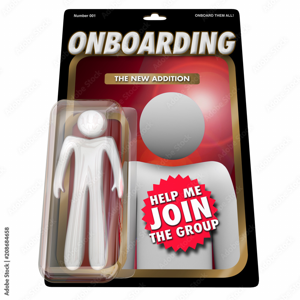 Onboarding New Employee Team Member Action Figure 3d Render Illustration Onboarding New Employee Team Member Action Figure 3d Render Illustration