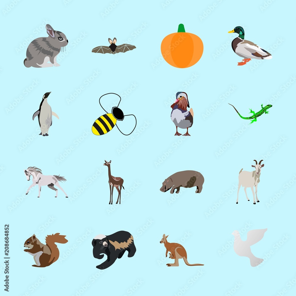 Plakat animals icons set