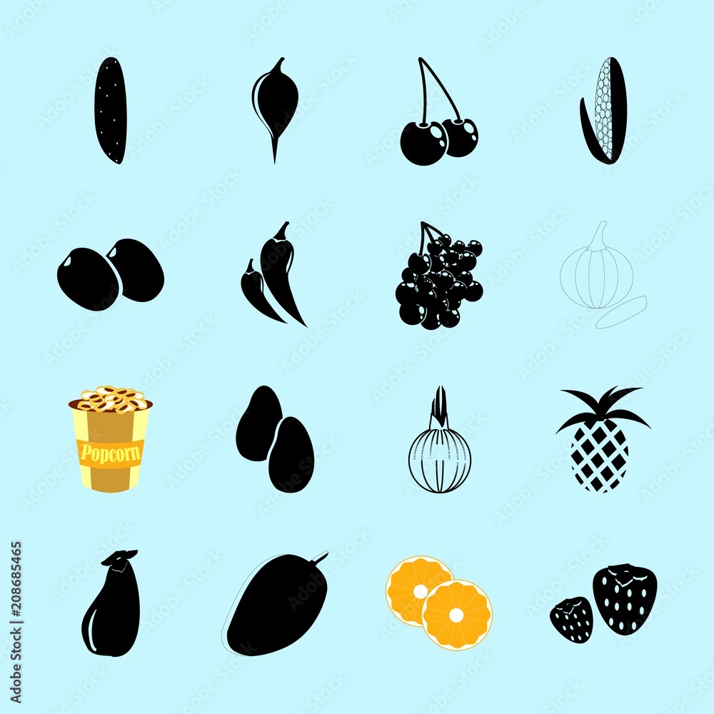 Fruit and Vegetables icons set Fruit and Vegetables icons set
