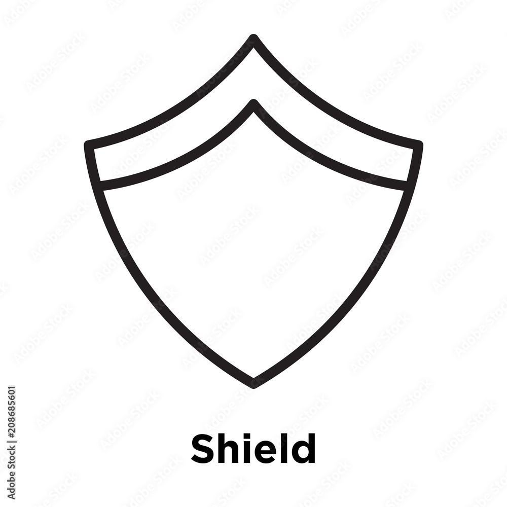 Shield icon vector sign and symbol isolated on white background, Shield logo concept Shield icon vector sign and symbol isolated on white background, Shield logo concept