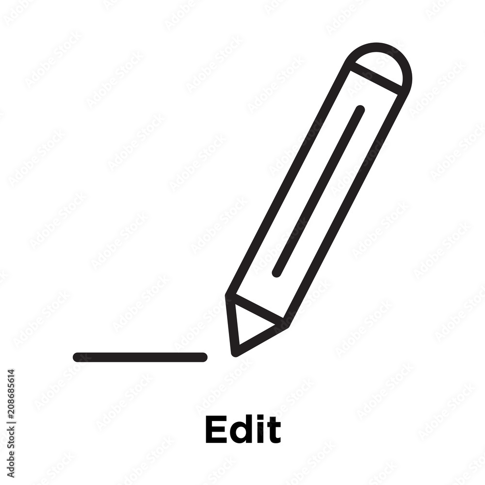 Fototapeta premium Edit icon vector sign and symbol isolated on white background, Edit logo concept