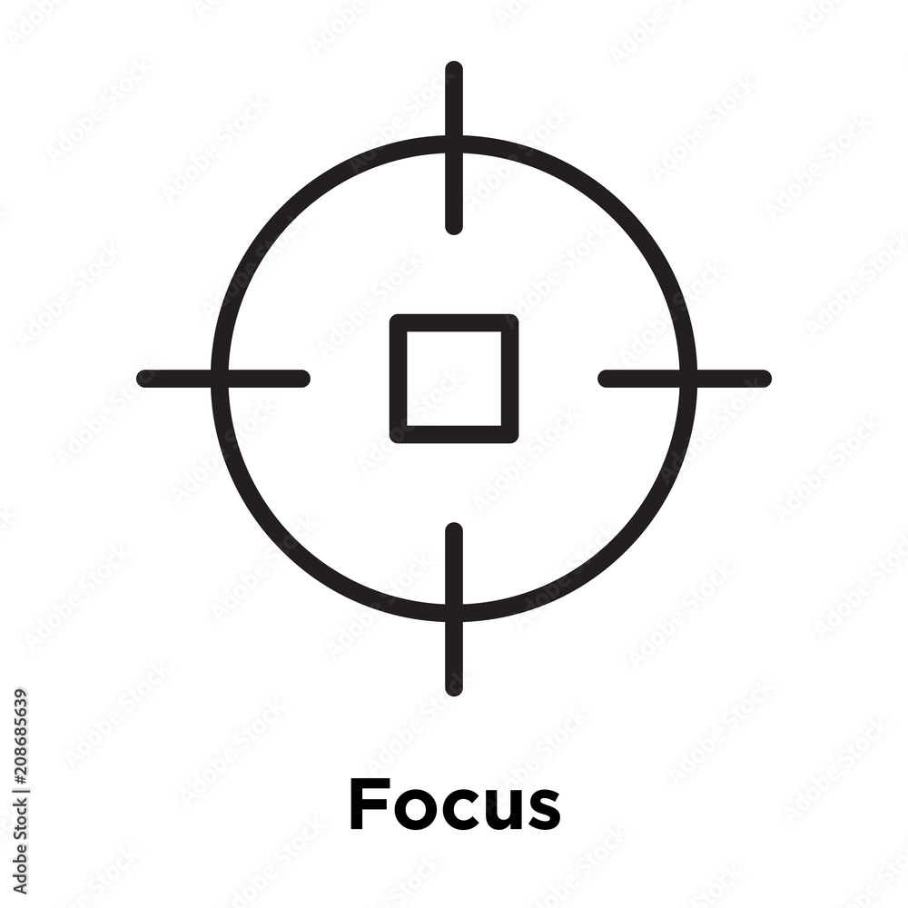 Focus icon vector sign and symbol isolated on white background