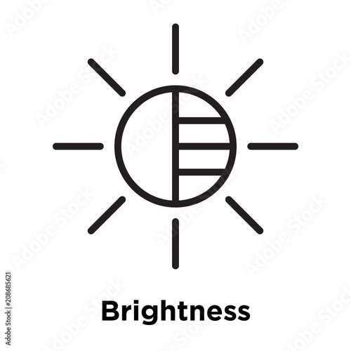 Brightness icon vector sign and symbol isolated on white background, Brightness logo concept