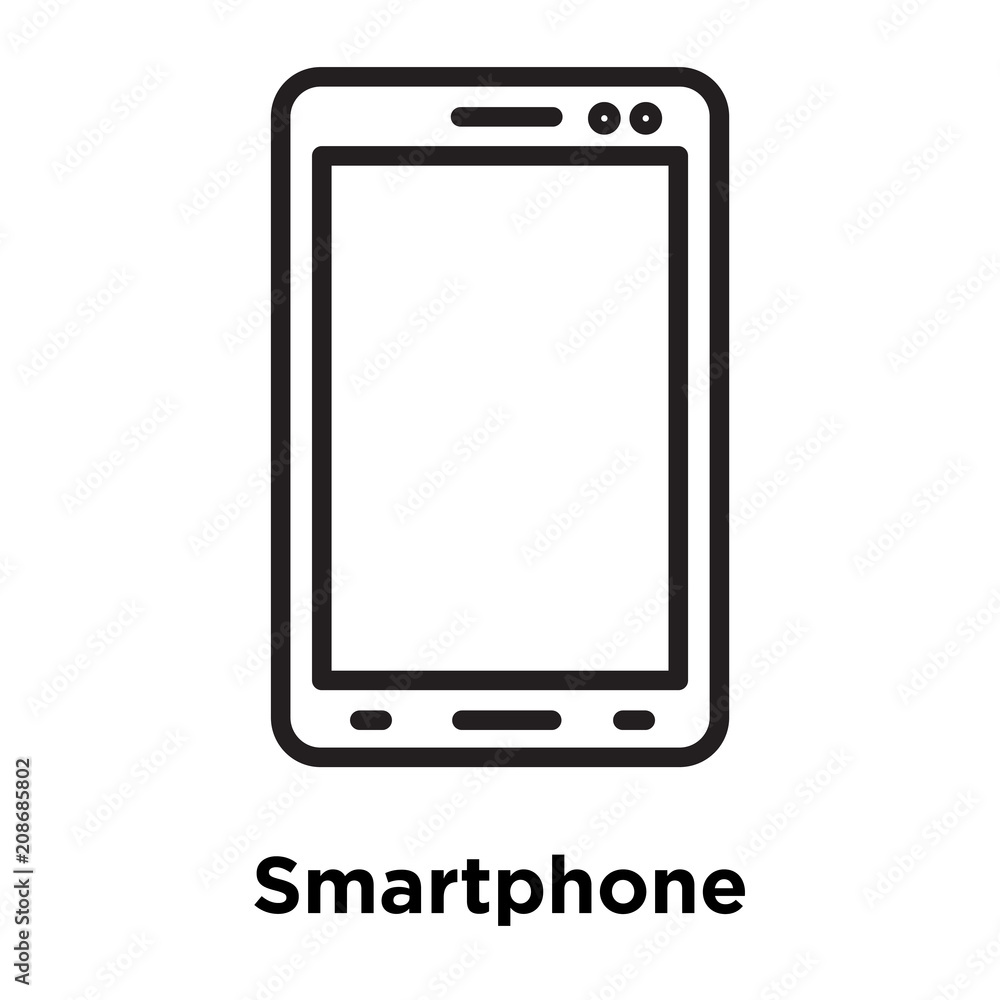 Smartphone icon vector sign and symbol isolated on white background, Smartphone logo concept Smartphone icon vector sign and symbol isolated on white background, Smartphone logo concept