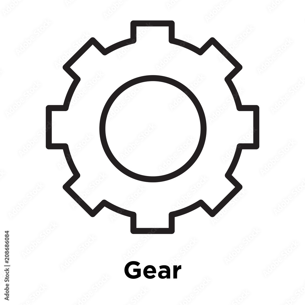 Gear icon vector sign and symbol isolated on white background, Gear logo concept