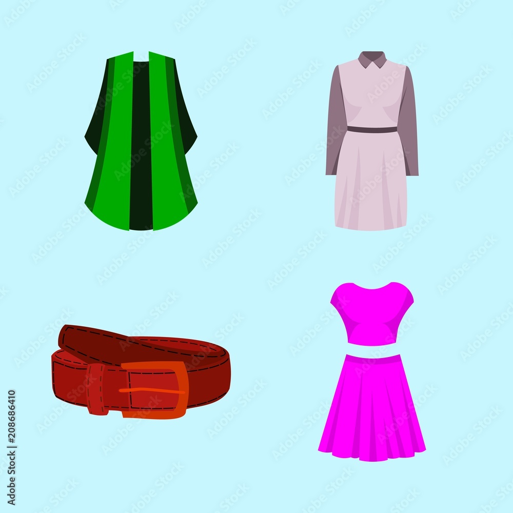 woman clothes icons set woman clothes icons set