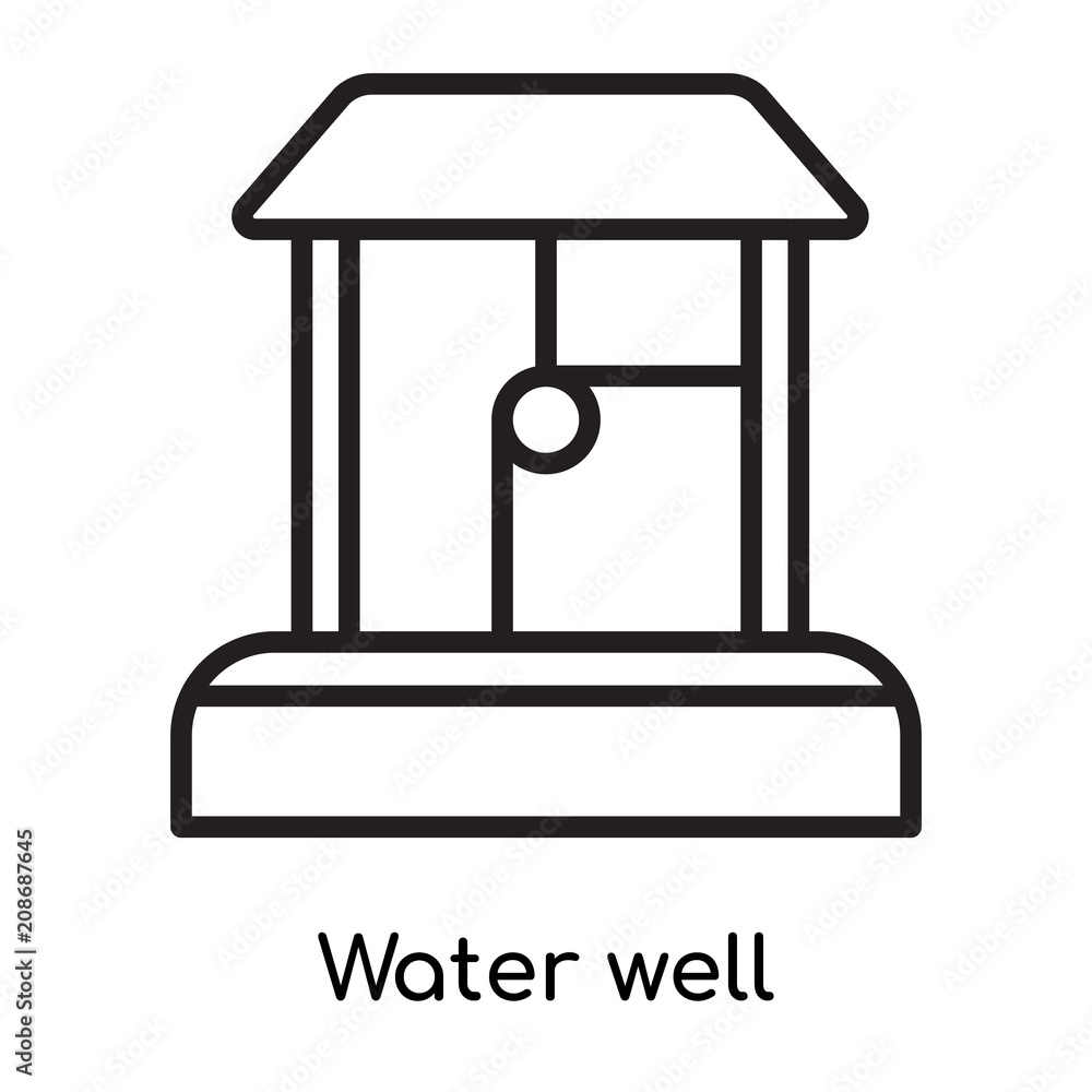 Water well icon vector sign and symbol isolated on white background, Water well logo concept
