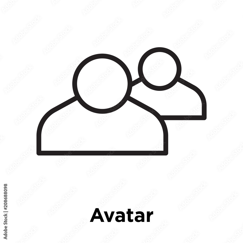 Avatar icon vector sign and symbol isolated on white background, Avatar logo concept , outline symbol, linear sign Avatar icon vector sign and symbol isolated on white background, Avatar logo concept , outline symbol, linear sign