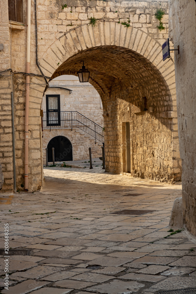 Fototapeta premium Small ancient Italian city on Adriatic sea shore Giovinazzo