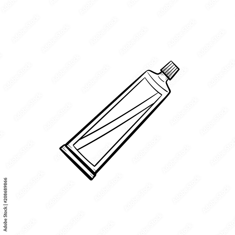 Toothpaste tube hand drawn outline doodle icon Toothpaste tube hand drawn outline doodle icon