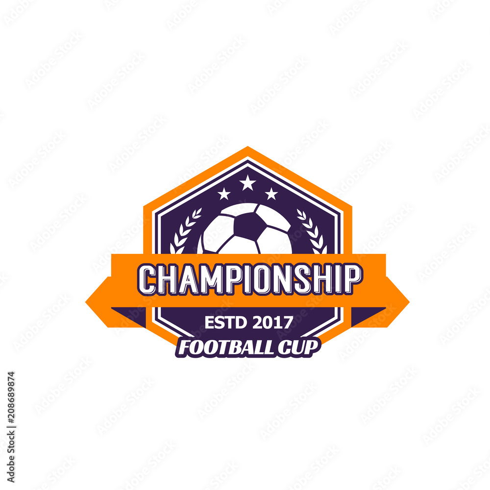 Vector heraldic soccer ball championship icon Vector heraldic soccer ball championship icon