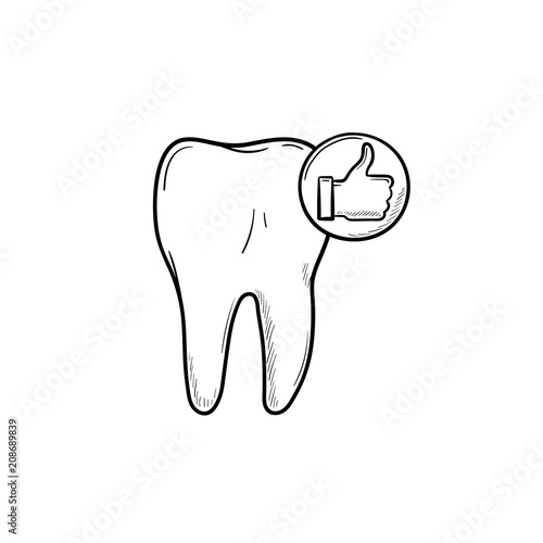Tooth health and stomatology hand drawn outline doodle icon