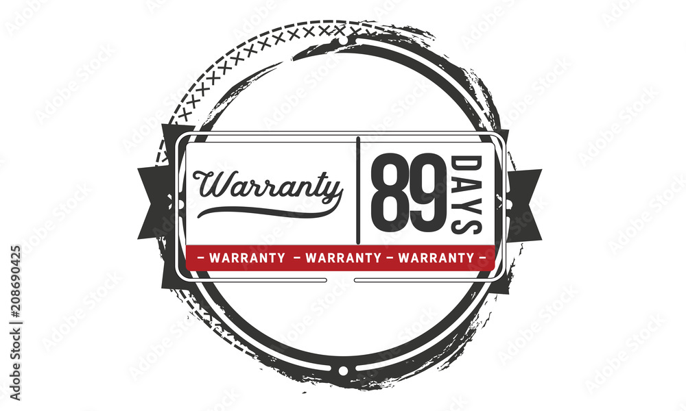 Fototapeta premium 89 days warranty icon vintage rubber stamp guarantee