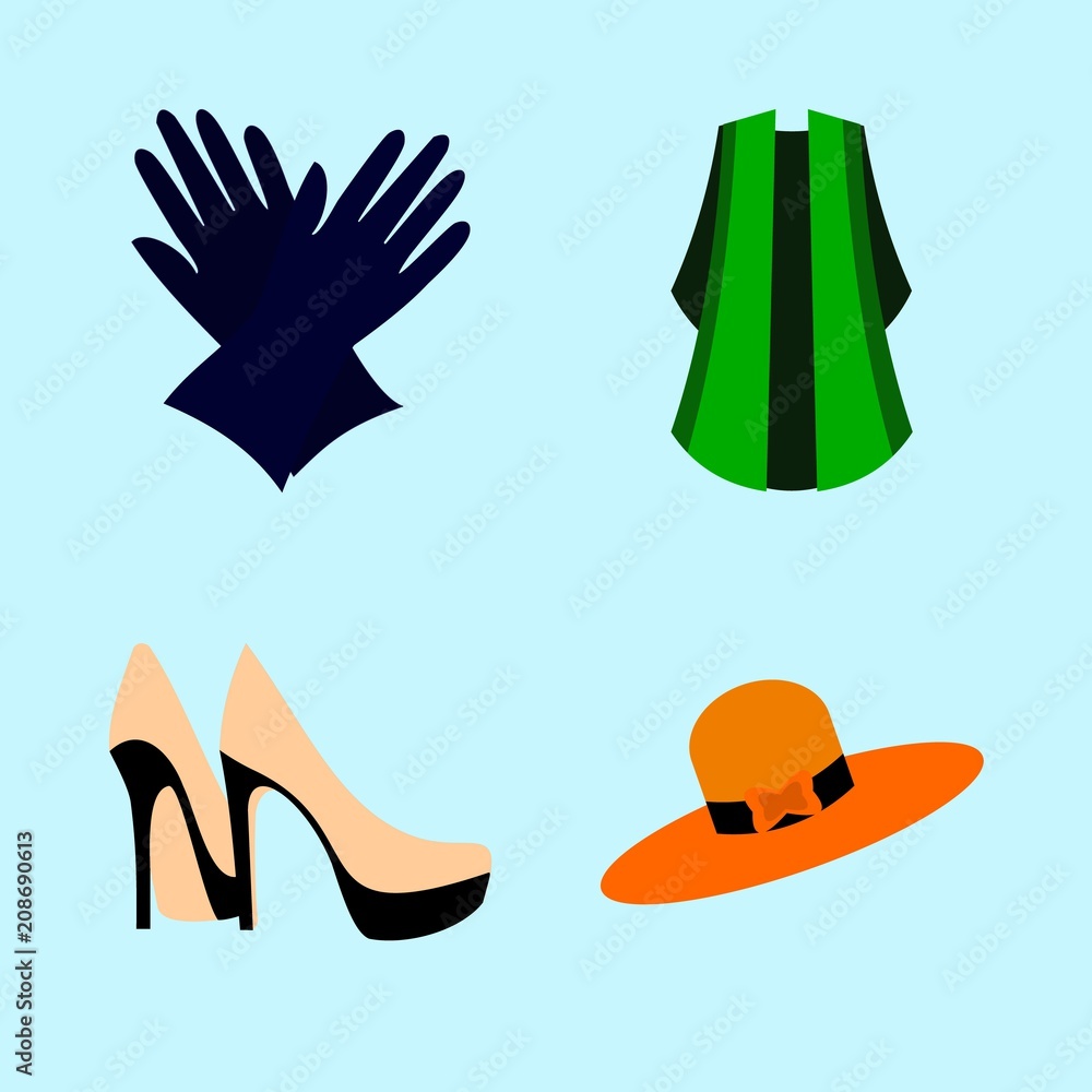 woman clothes icons set woman clothes icons set