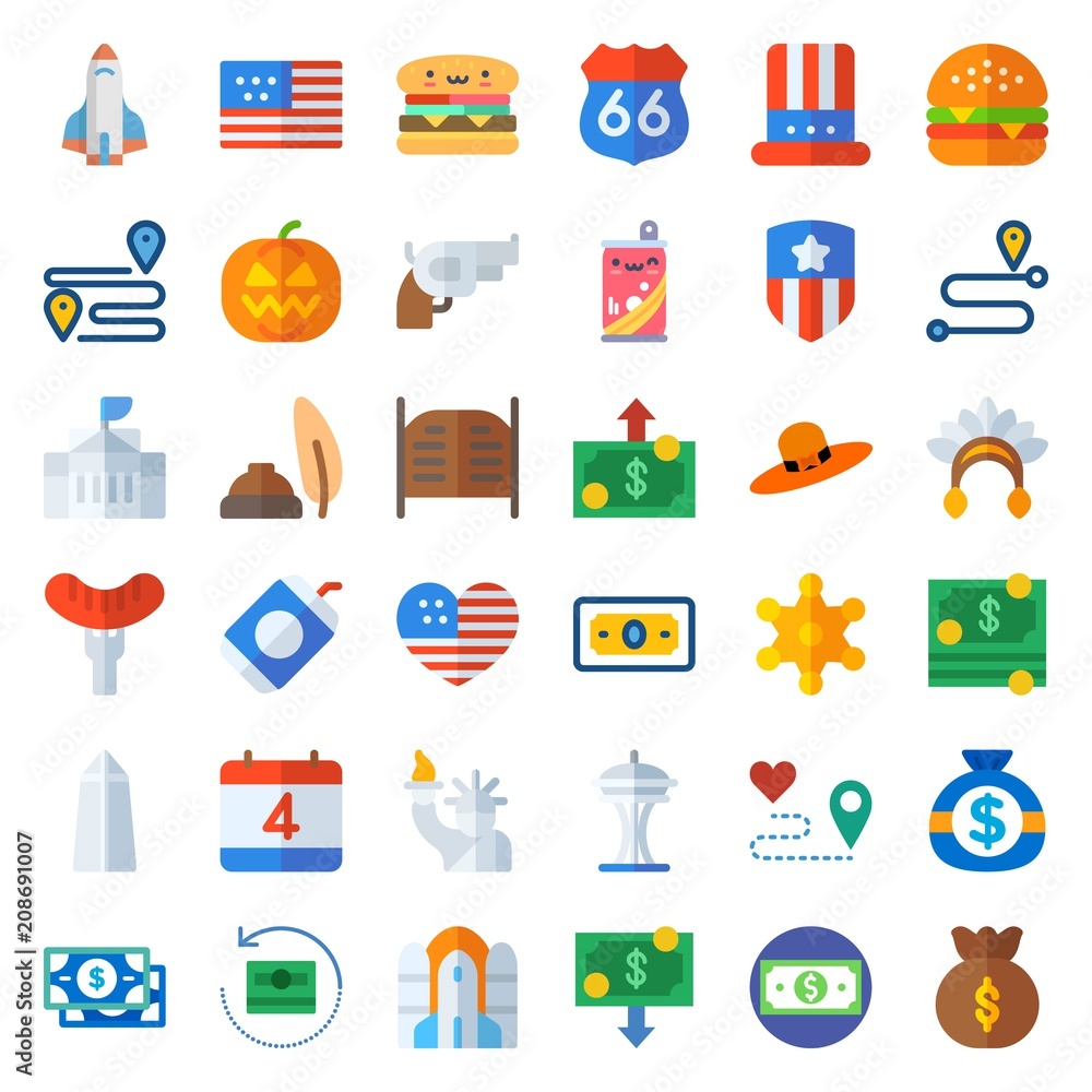 United States icons set