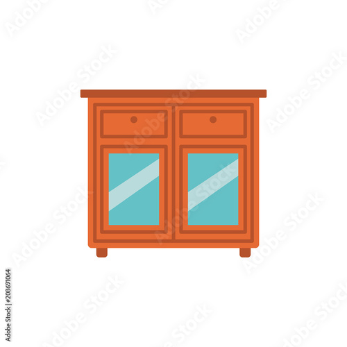 chest of drawers flat icon. Element of furniture colored icon for mobile concept and web apps. Detailed chest of drawers flat icon can be used for web and mobile. Premium icon