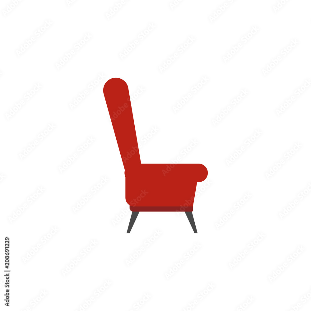 armchair with side flat icon. Element of furniture colored icon for mobile concept and web apps. Detailed armchair with side flat icon can be used for web and mobile. Premium icon armchair with side flat icon. Element of furniture colored icon for mobile concept and web apps. Detailed armchair with side flat icon can be used for web and mobile. Premium icon