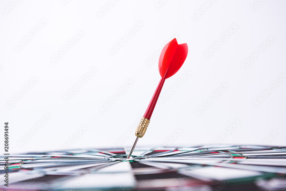 Fototapeta premium Red dart hitting the target.