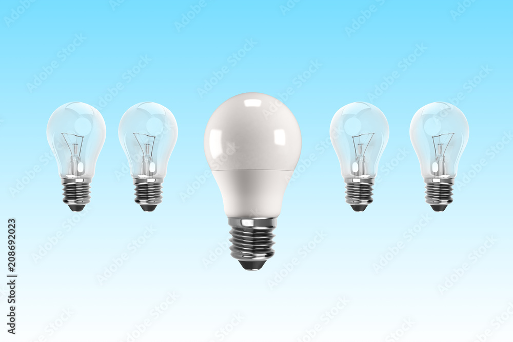 LED bulb for energy saving concept, 3D illustration. LED bulb for energy saving concept, 3D illustration.