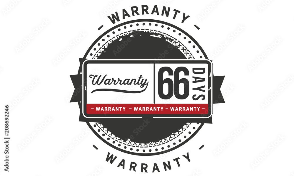 Fototapeta premium 66 days warranty icon vintage rubber stamp guarantee