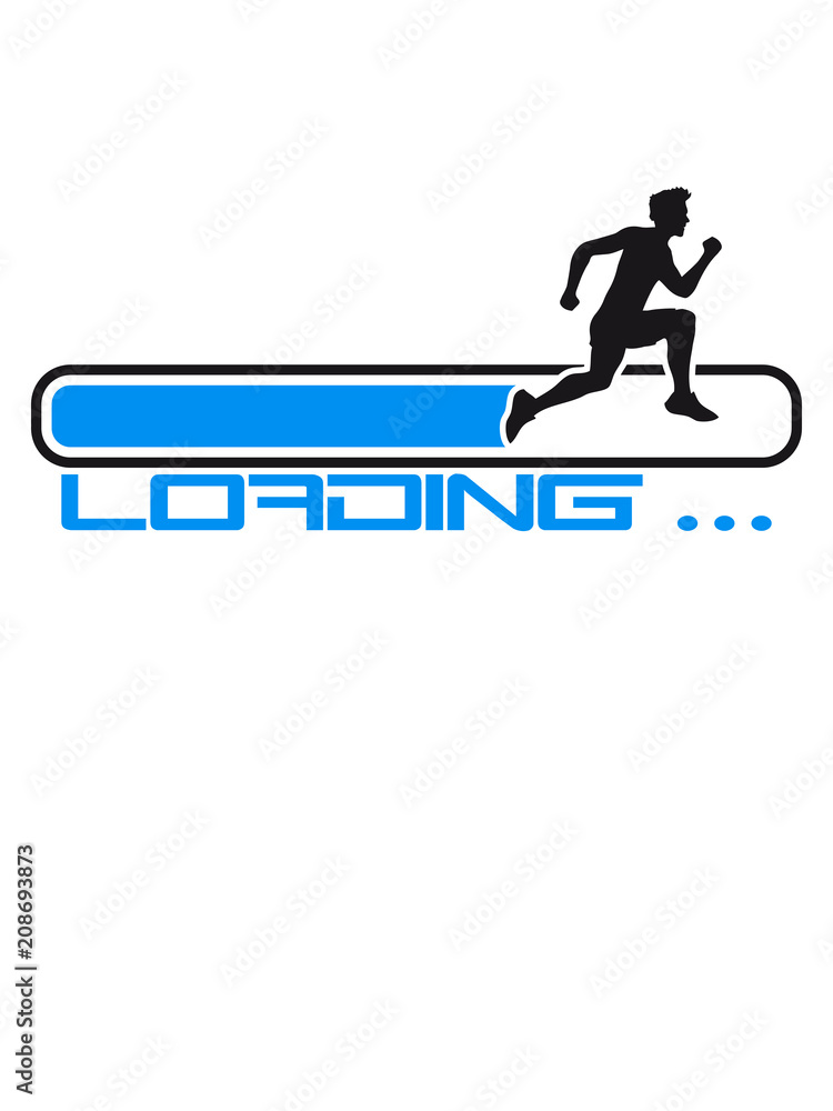 text aufladen loading ladebalken sport rennen sprinten schnell ausdauer training joggen laufen mann walken wettrennen fitness cool