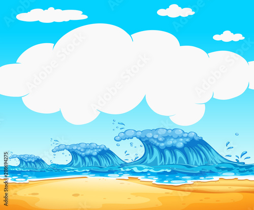 Ocean with waves background
