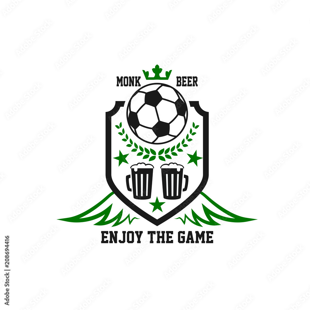 Obraz premium Vector soccer sports bar icon of beer mugs