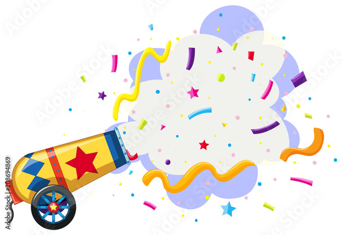 cannon exploding confetti background