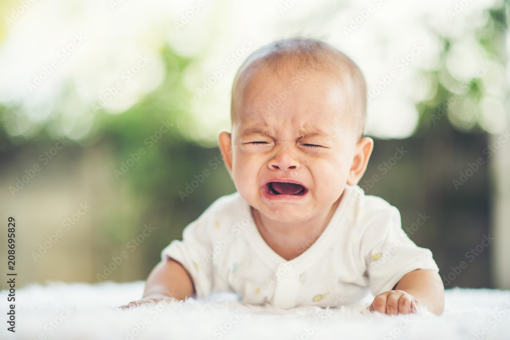 Baby boy crying. Sad child portrait Stock Photo Adobe Stock