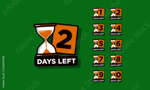 Days Left with Sand Timer Hourglass Badge for Sale or Retail 