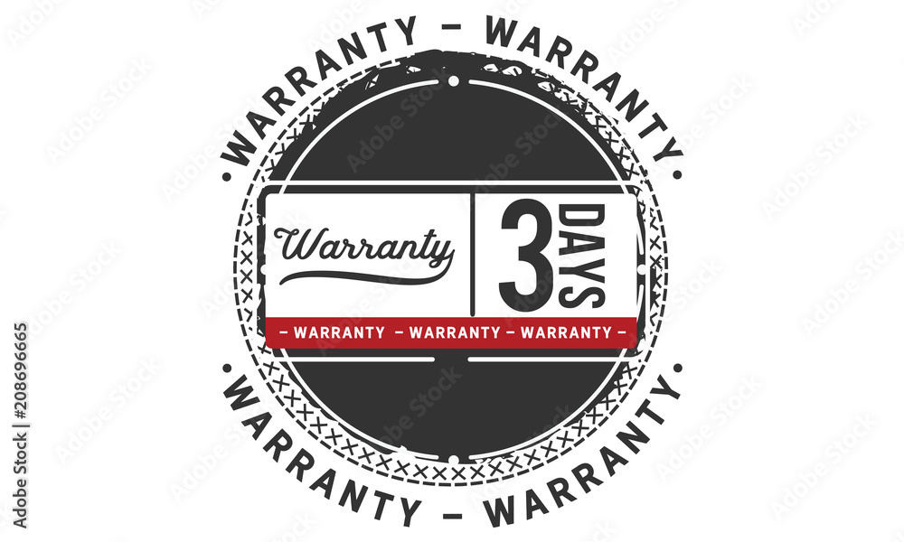 Fototapeta premium 3 days warranty icon vintage rubber stamp guarantee