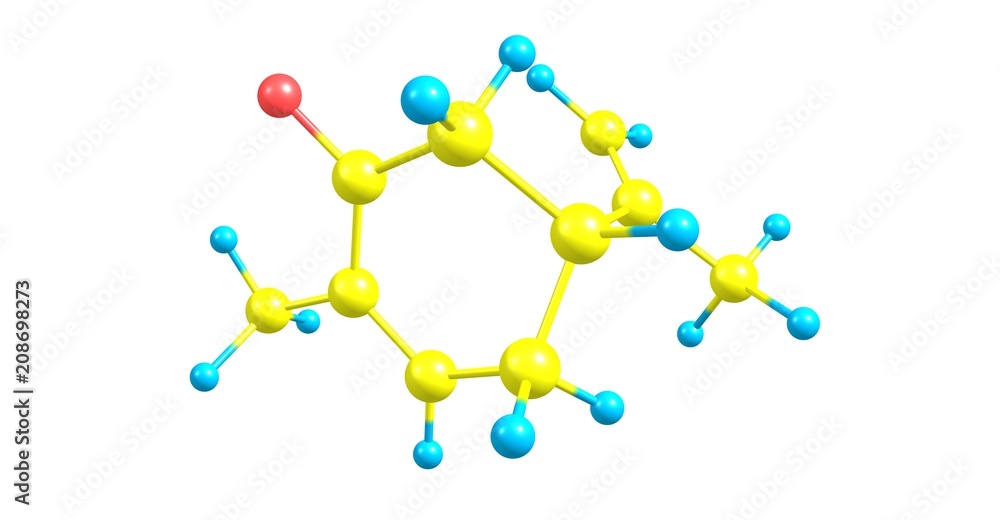 R-Carvone molecular structure isolated on white R-Carvone molecular structure isolated on white