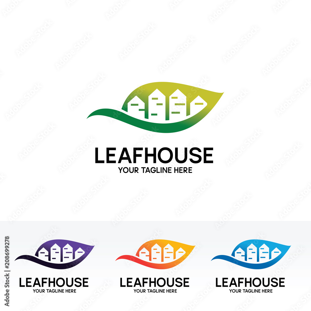 Leaf House Logo Design Template