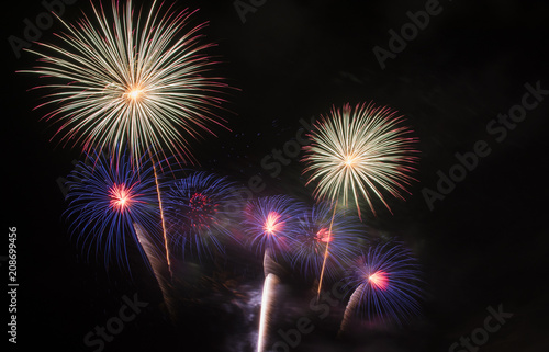 Colorful of fireworks in holiday festival