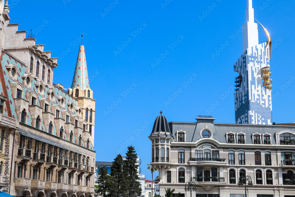 Obraz premium Europe Square in Batumi. Cityscape with modern architecture in Georgia