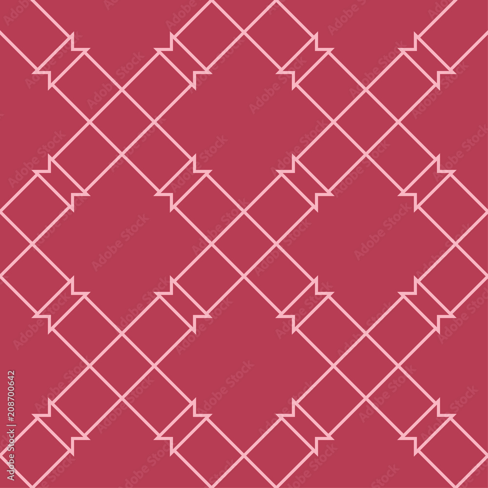 Naklejka premium Red and pale pink geometric seamless pattern