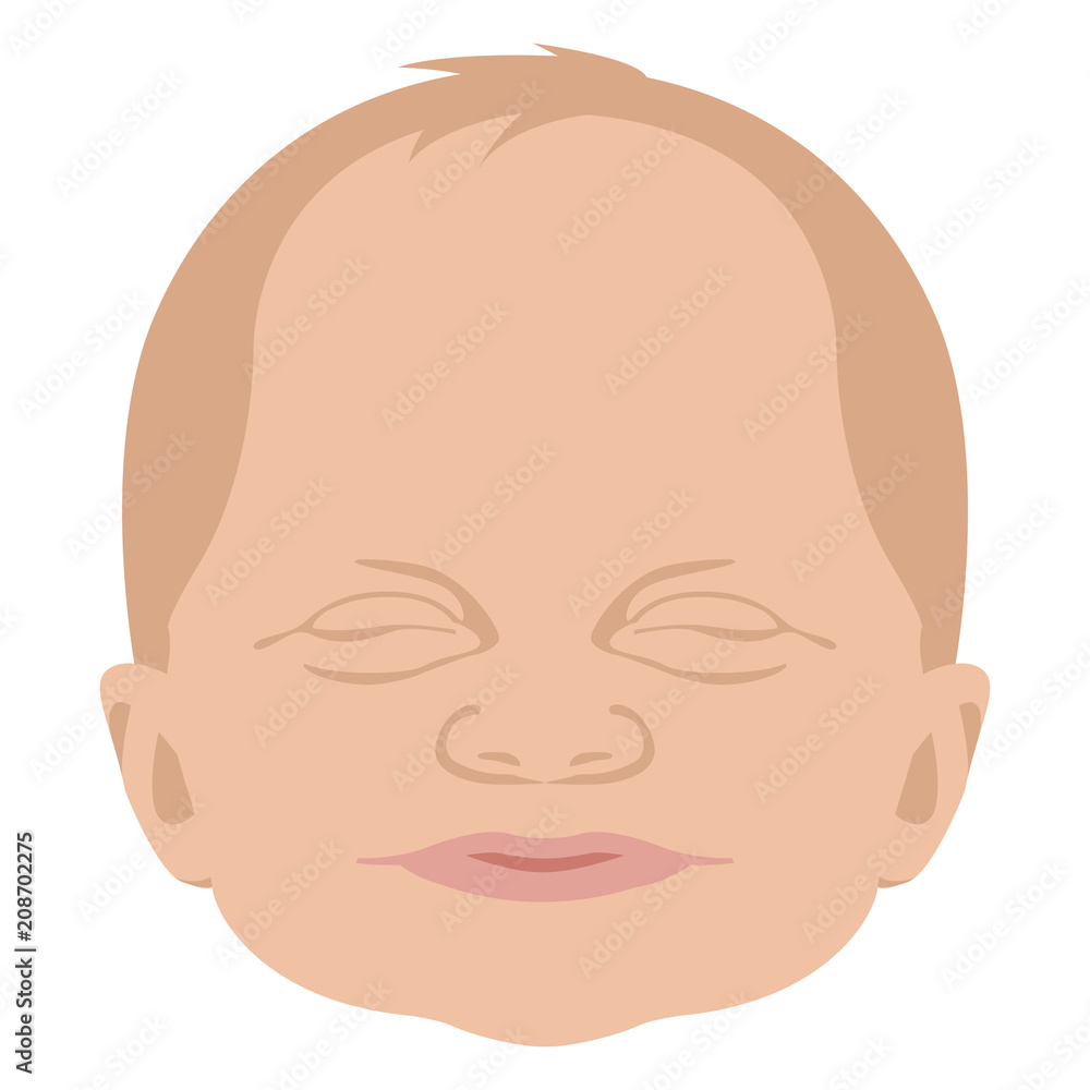 baby face head vector illustration flat style front baby face head vector illustration flat style front
