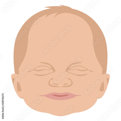 baby face head vector illustration flat style front 