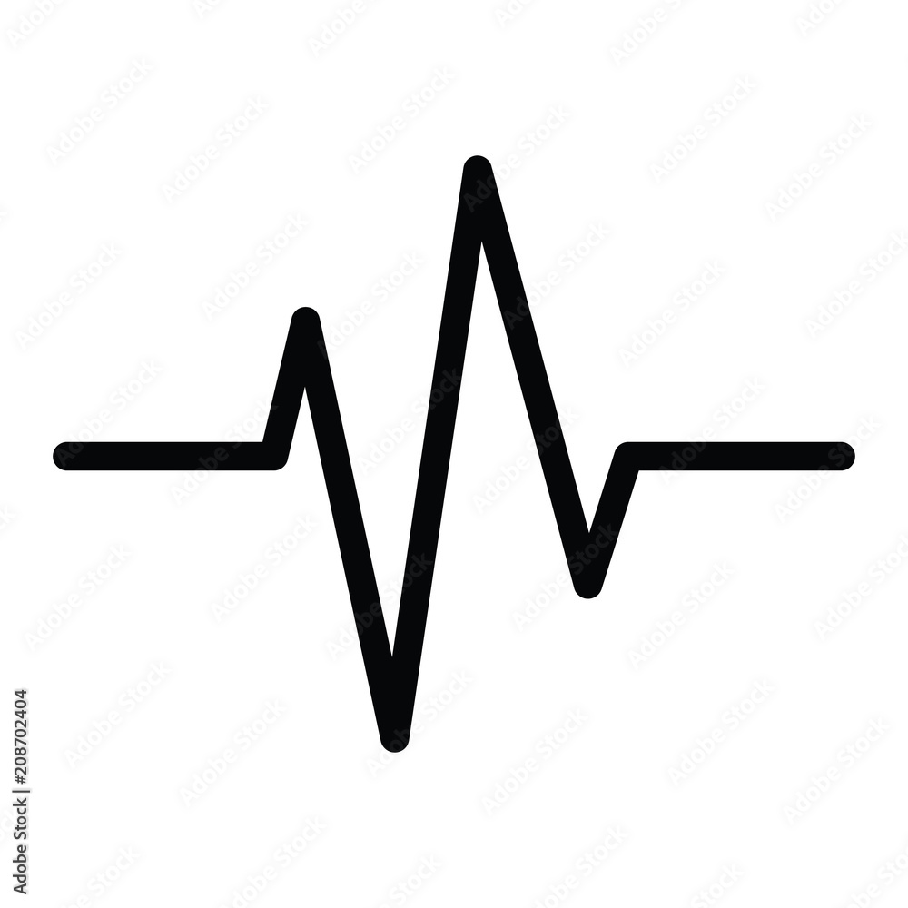 a heartbeat icon with simple life wave line a heartbeat icon with simple life wave line
