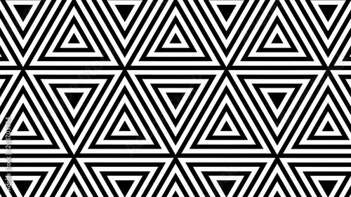 Hypnotic rhythmic movement of geometric black and white shapes
