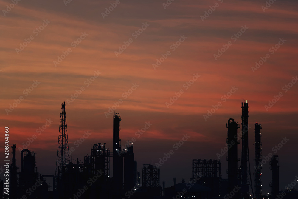 Petrochemical large oil-refinery plant .