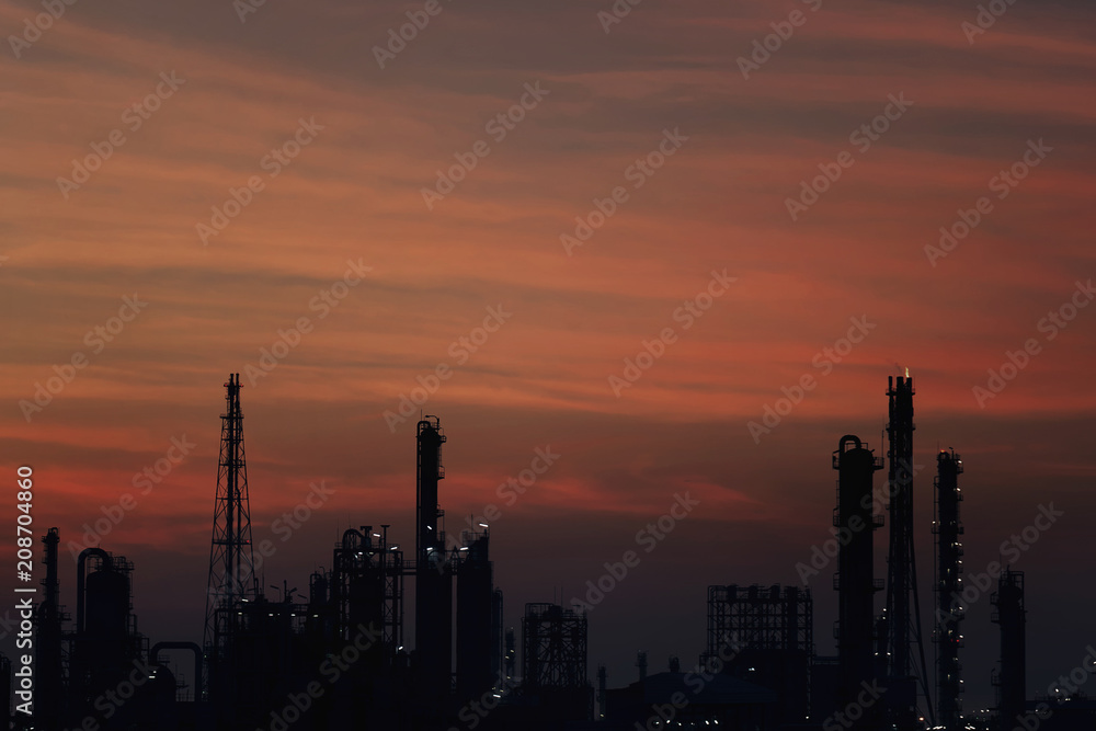 Petrochemical large oil-refinery plant . Petrochemical large oil-refinery plant .