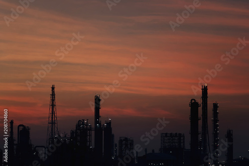 Petrochemical large oil-refinery plant .
