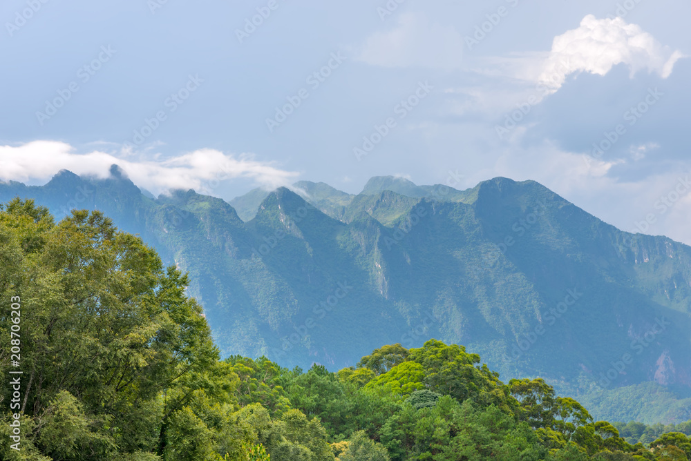 Doi Luang Chiang Dao looking from Doi Mae Ta man ,Chiang Mai ,Thailand Doi Luang Chiang Dao looking from Doi Mae Ta man ,Chiang Mai ,Thailand