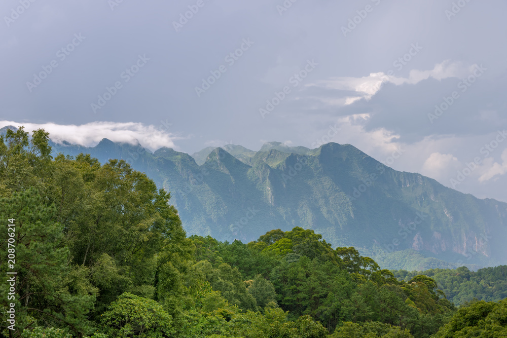 Doi Luang Chiang Dao looking from Doi Mae Ta man ,Chiang Mai ,Thailand