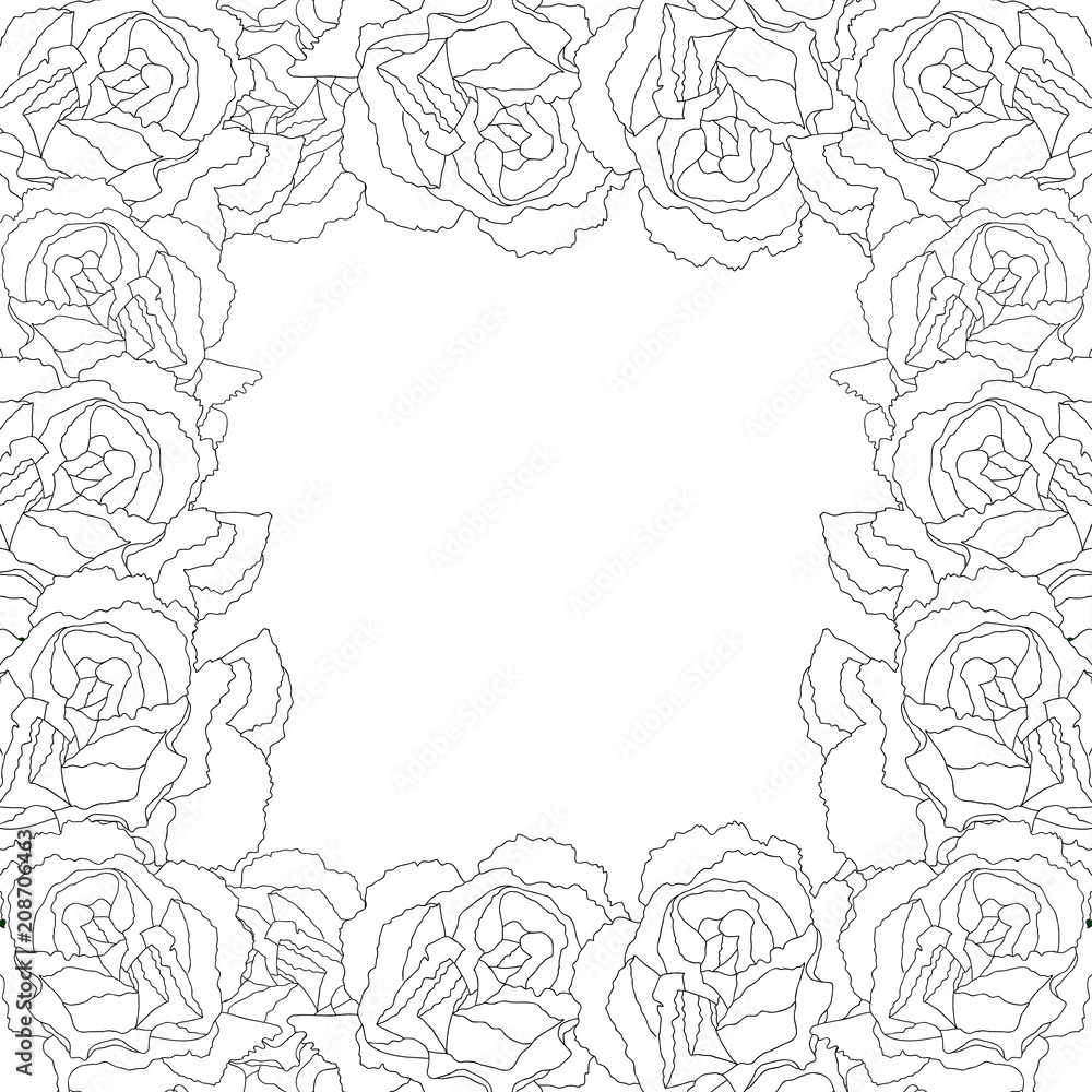 Carnation Flower Outline Border Carnation Flower Outline Border