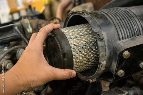 Obraz na płótnie Air filter of forklift truck w salonie