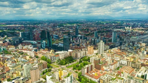Wallpaper Mural sunny day milan city modern downtown aerial panorama 4k timelapse italy
 Torontodigital.ca